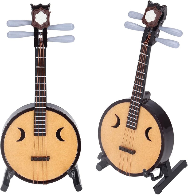 woobles Chinese Musical Instrument Model, Zruan Chinese Musical Instrument National Traditional Classic Style Comfortable Handle for Gifts and Decorations 1: 4 - Image 5